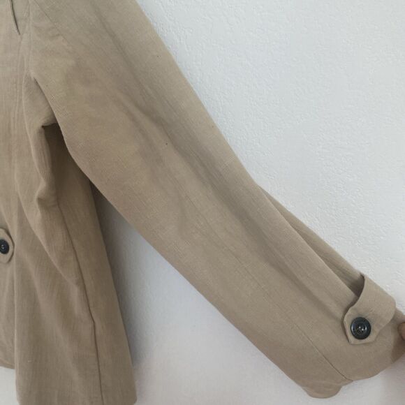 TILLEY Jacket Khaki High Neck Buttoned Traveler's Blazer Made In Canada Sz 20 - Picture 3 of 13